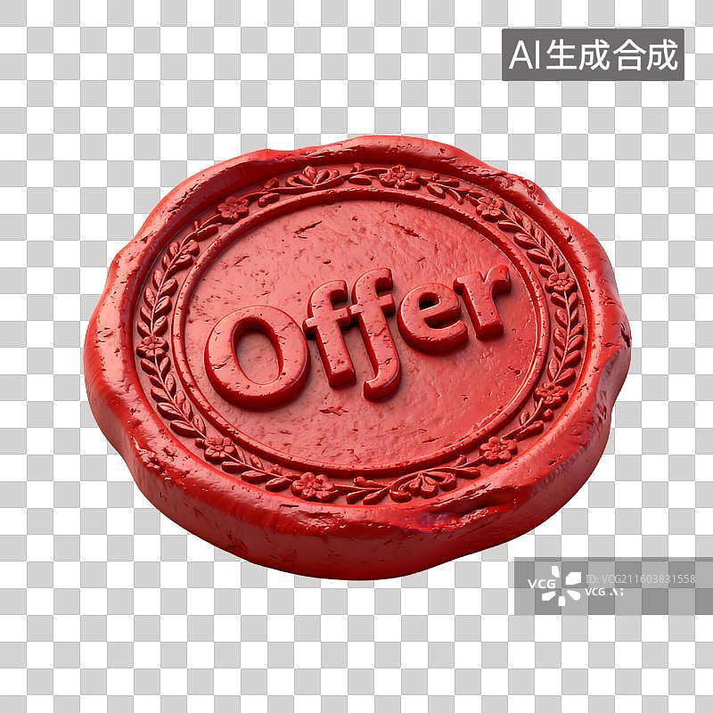 【AI数字艺术】带有‘优惠’字样的红色蜡印图片素材