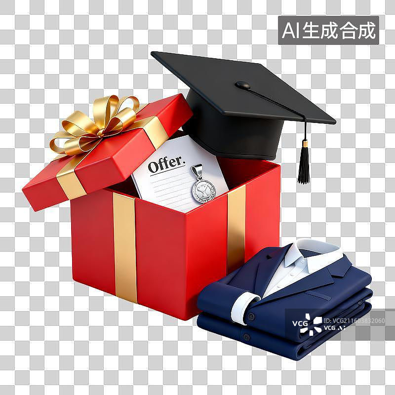 【AI数字艺术】毕业礼盒与工作邀约图片素材