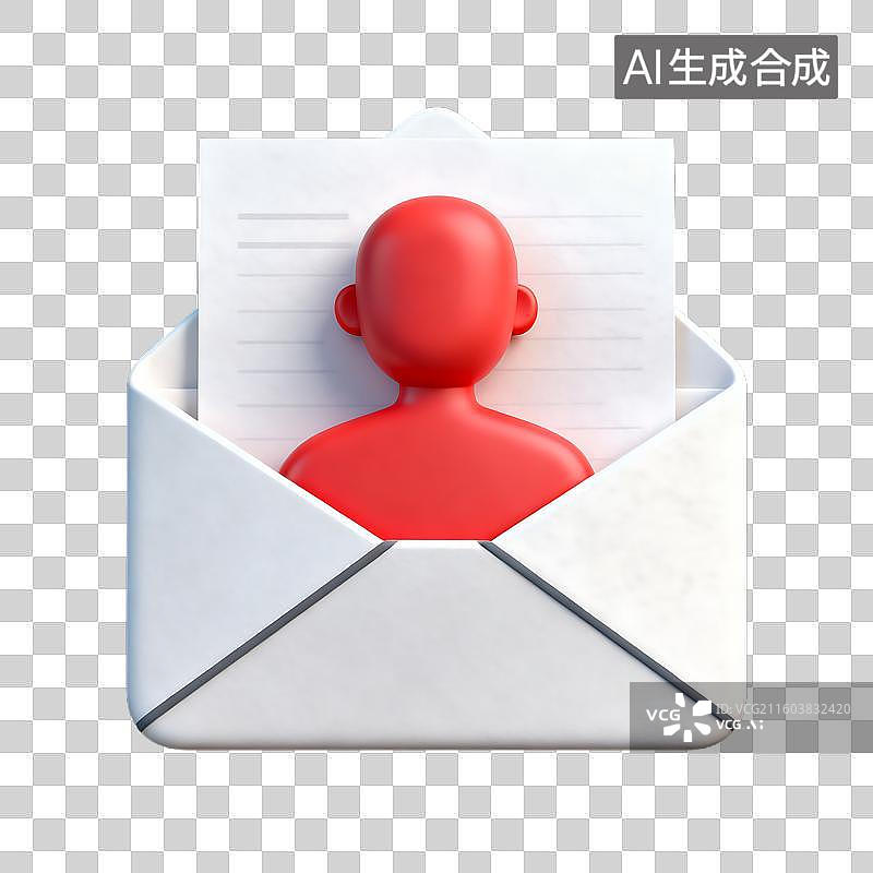【AI数字艺术】代表数字通讯的电子邮件图标图片素材