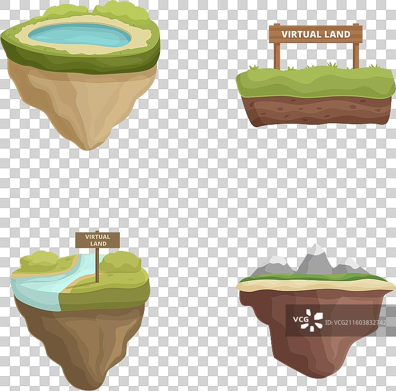 四座异想天开的漂浮岛屿合集图片素材