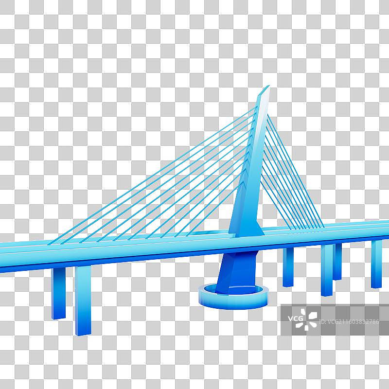 3D渲染的深圳城市元素深圳地标建筑深圳湾跨海大桥图片素材