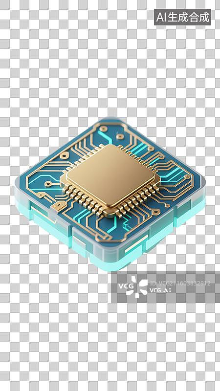 【AI数字艺术】未来之芯：智能微处理器图片素材