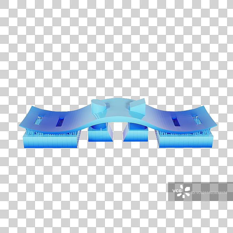 3D渲染的深圳市民中心元素深圳城市元素深圳地标建筑图片素材