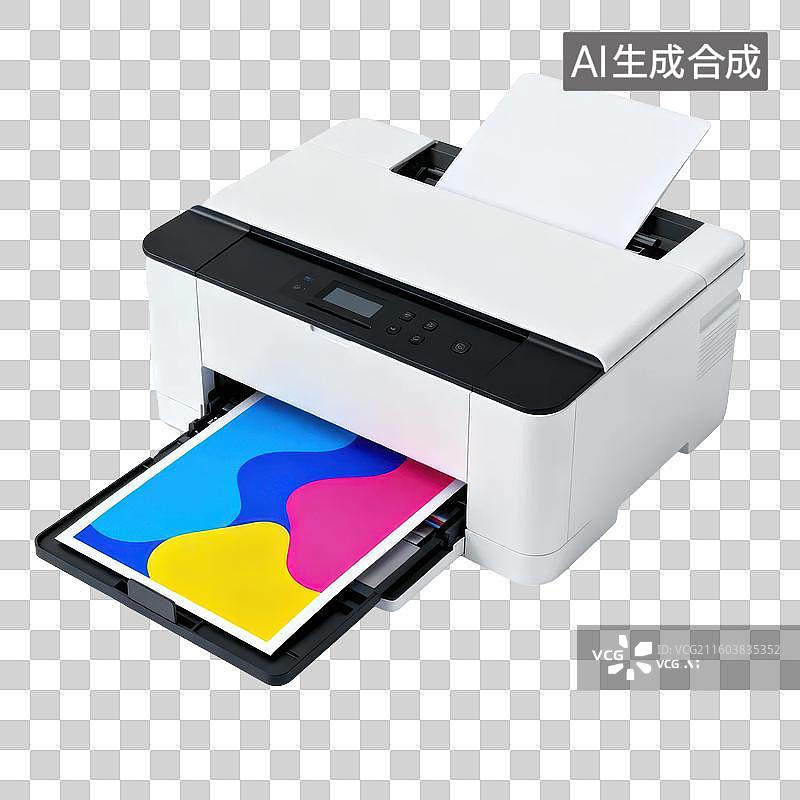 【AI数字艺术】彩色打印机输出打印件图片素材
