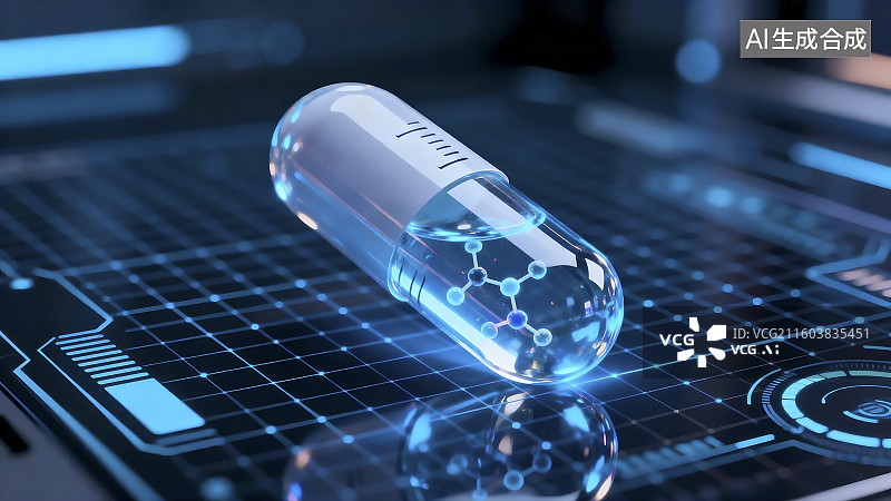 【AI数字艺术】高科技背景下的医疗胶囊图片素材