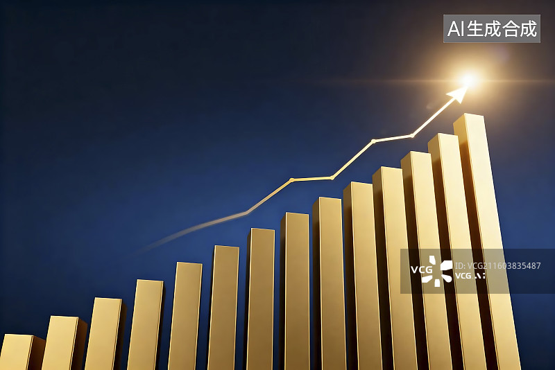 【AI数字艺术】商业经济向上增长趋势图片素材