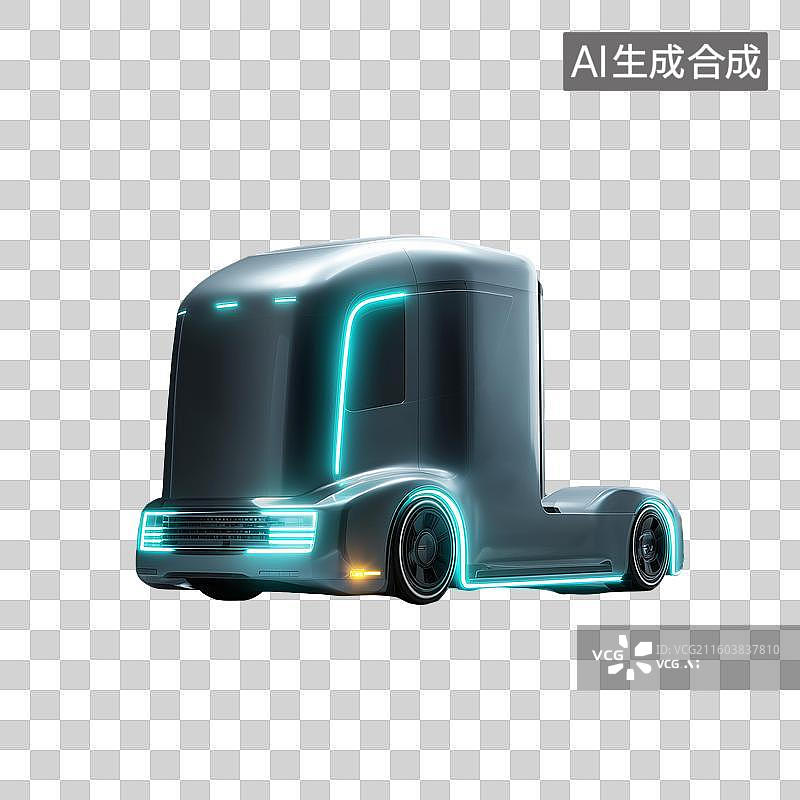 【AI数字艺术】电动卡车3D图标图片素材