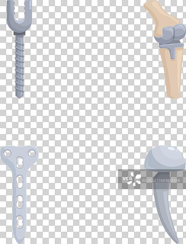 骨科植入物和假肢图标集图片素材