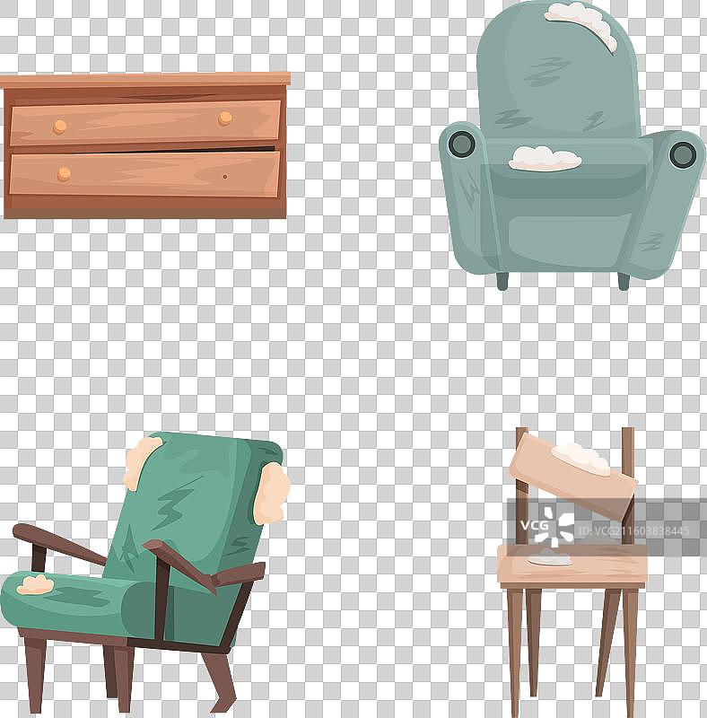 一套陈旧的家具图片素材