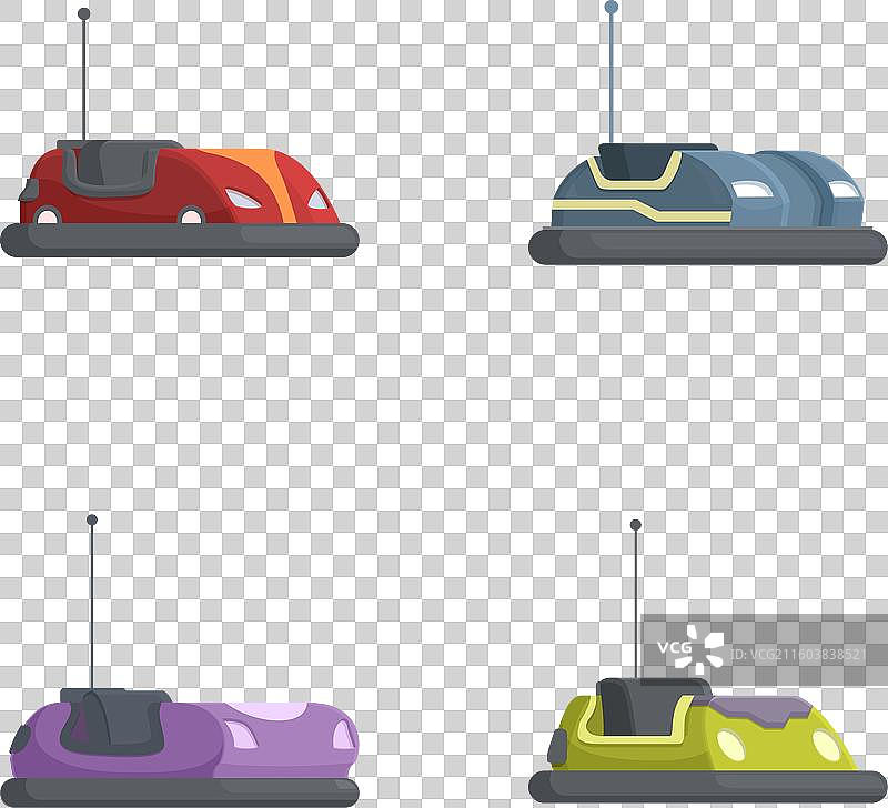 一套色彩缤纷的卡通碰碰车图片素材