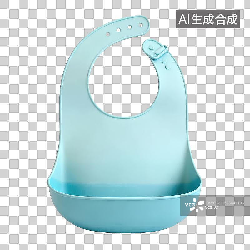 【AI数字艺术】浅蓝色婴儿硅胶围兜图片素材