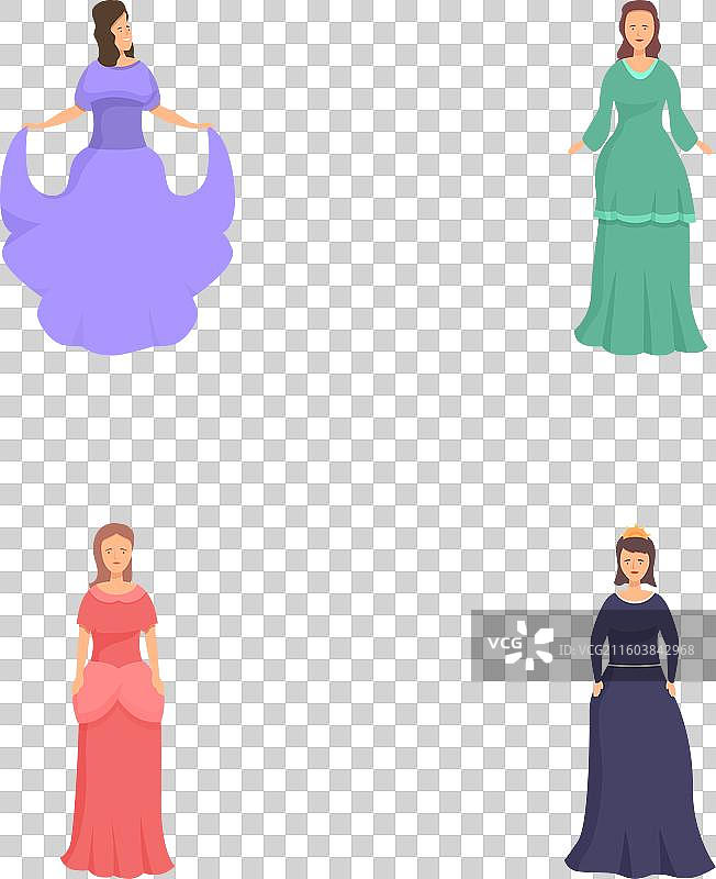 身着复古服饰的优雅女性图片素材