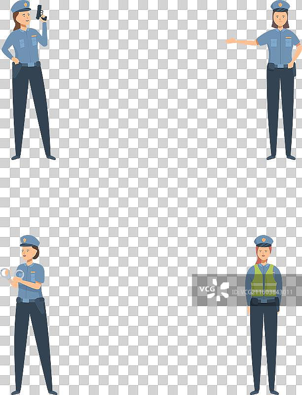 各种姿势的警察角色集合图片素材