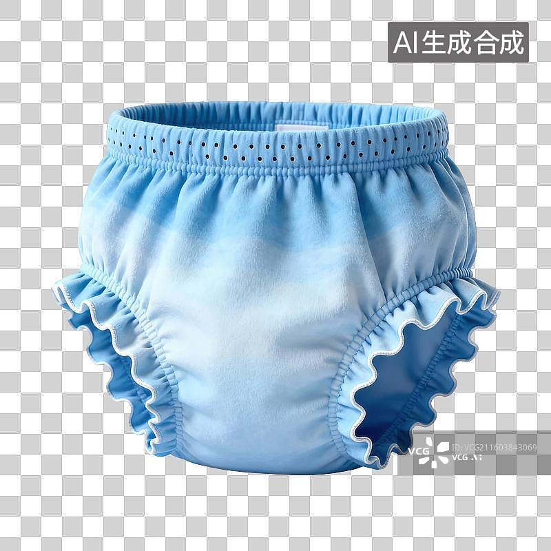【AI数字艺术】浅蓝色婴儿尿布裤图片素材