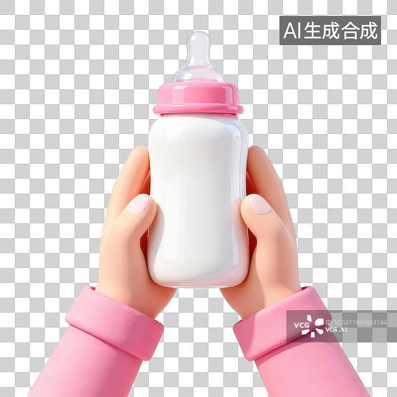 【AI数字艺术】双手捧着奶瓶图片素材