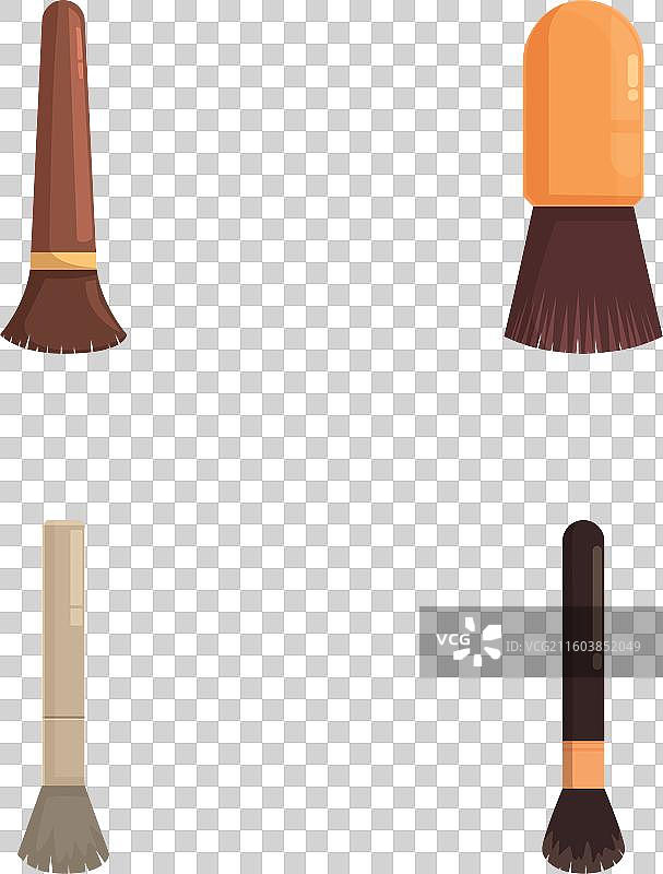 四套化妆刷，孤立在白色背景上图片素材