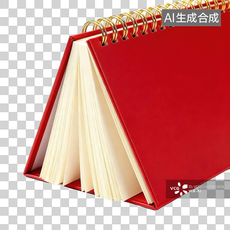 【AI数字艺术】红色螺旋装订笔记本图片素材