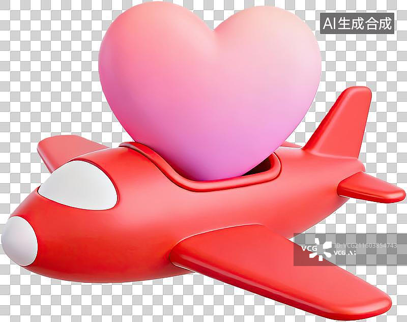 【AI数字艺术】爱心飞机创意设计图片素材