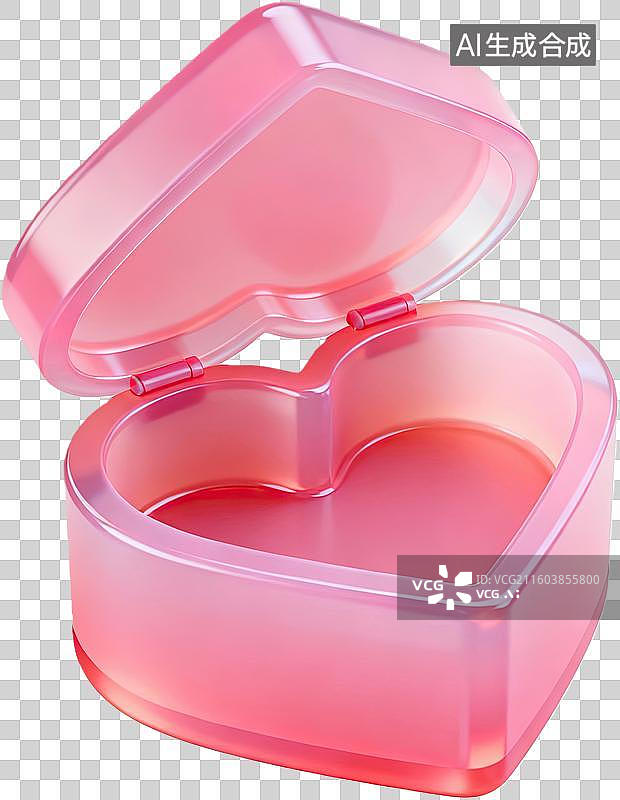 【AI数字艺术】粉色心形首饰盒特写图片素材