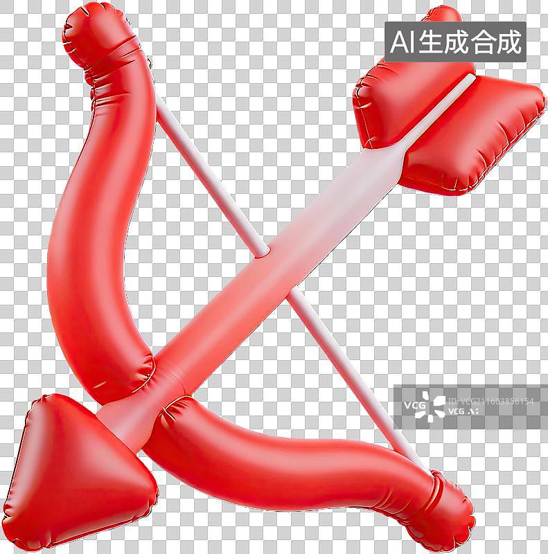 【AI数字艺术】红色充气弓箭玩具特写图片素材