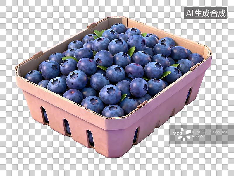 【AI数字艺术】新鲜蓝莓果盘特写图片素材