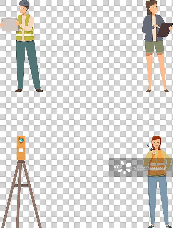 测量工程师角色和设备套装图片素材