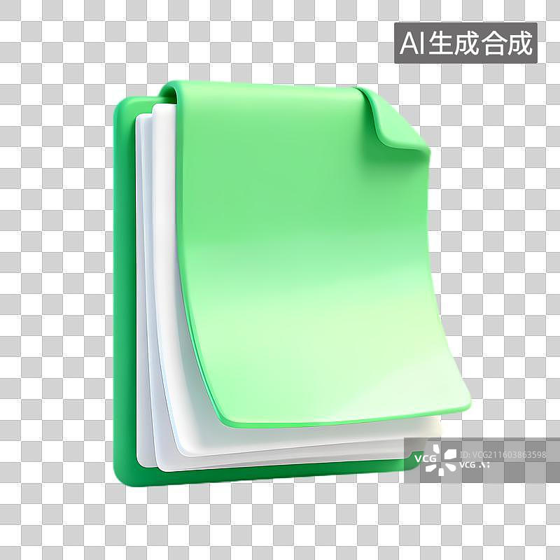 【AI数字艺术】绿色白色相间的便签纸堆叠图片素材