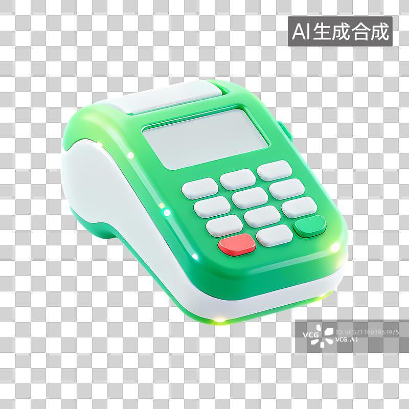 【AI数字艺术】绿色白色电子支付终端设备图片素材