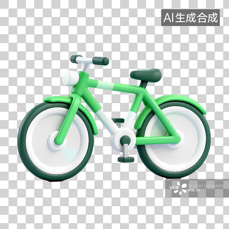 【AI数字艺术】绿色简约玩具自行车图片素材