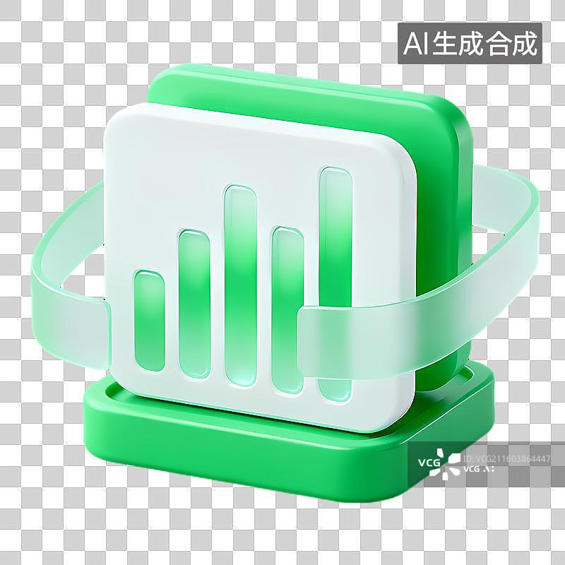 【AI数字艺术】绿色白色数据分析图标图片素材