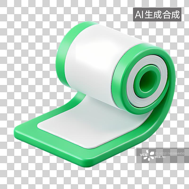 【AI数字艺术】绿色白色胶带卷物品图片素材
