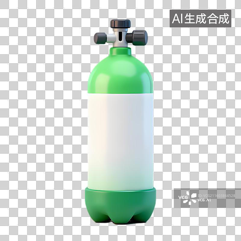 【AI数字艺术】绿色白色潜水氧气瓶设备图片素材