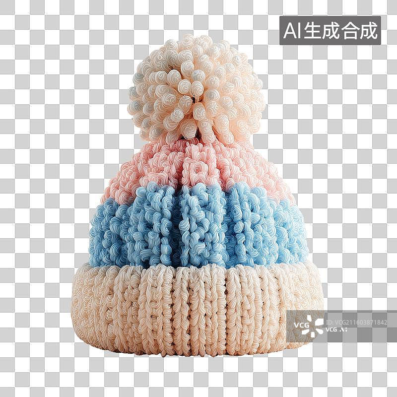 【AI数字艺术】黏土冬季帽子3D图标图片素材