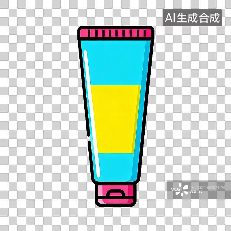 【AI数字艺术】彩色卡通插画元素护手霜瓶子图片素材