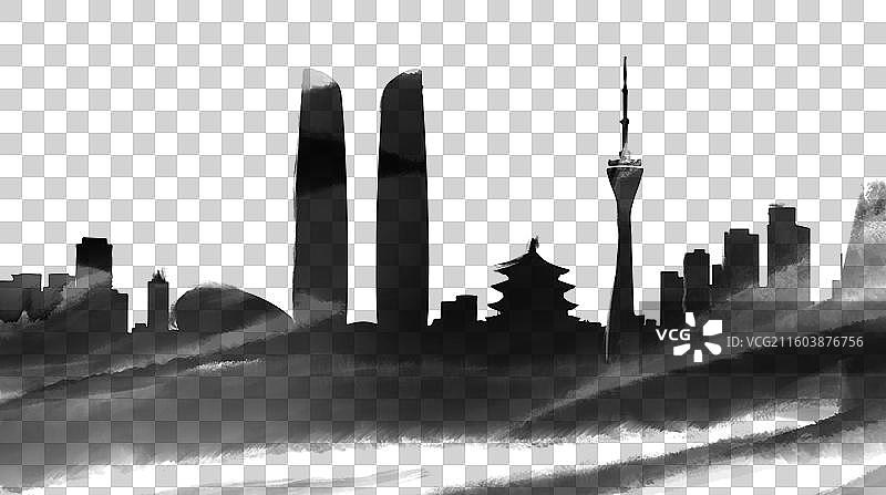 成都 城市 水墨 都市 设计 插画图片素材