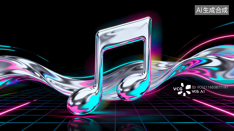 【AI数字艺术】音乐律动动感背景图片素材