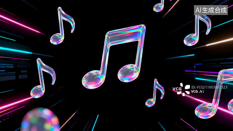 【AI数字艺术】音乐律动动感背景图片素材