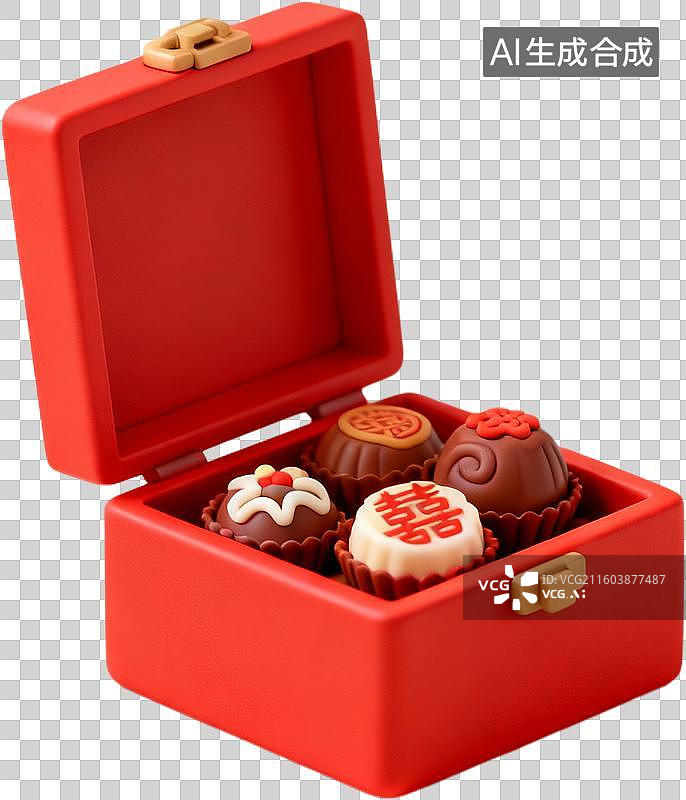 【AI数字艺术】3D卡通插画结婚中式服装中式婚礼插画元素图片素材