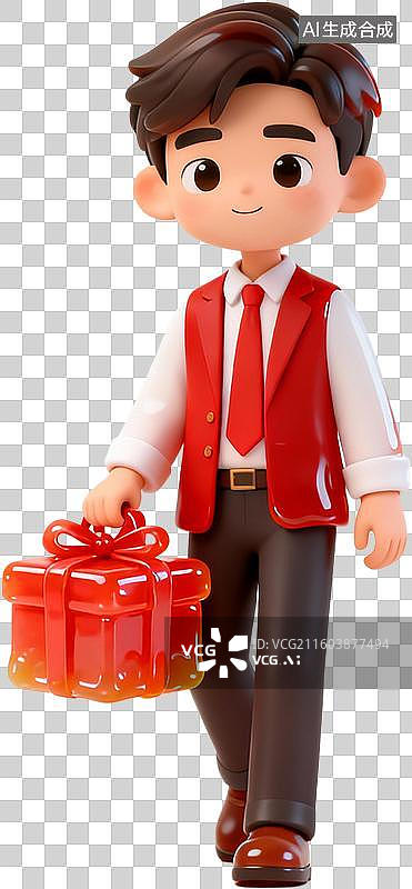 【AI数字艺术】3D卡通插画结婚中式服装中式婚礼插画元素图片素材