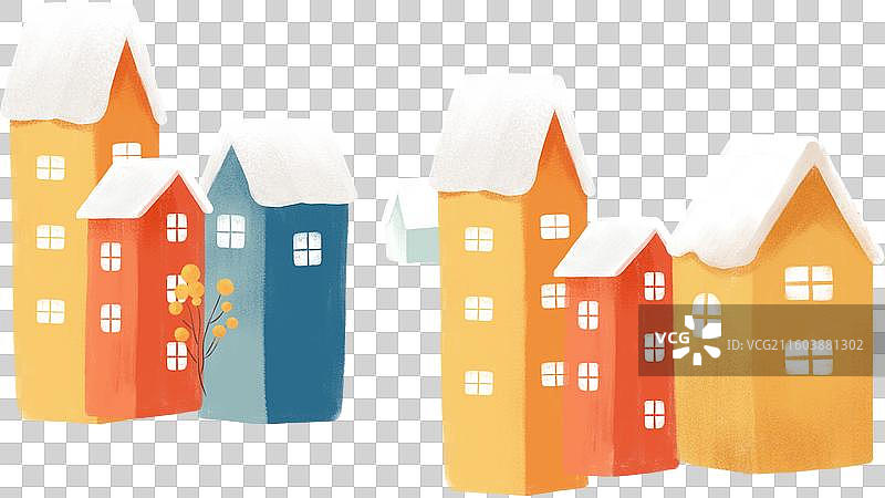 冬季雪屋小镇图片素材