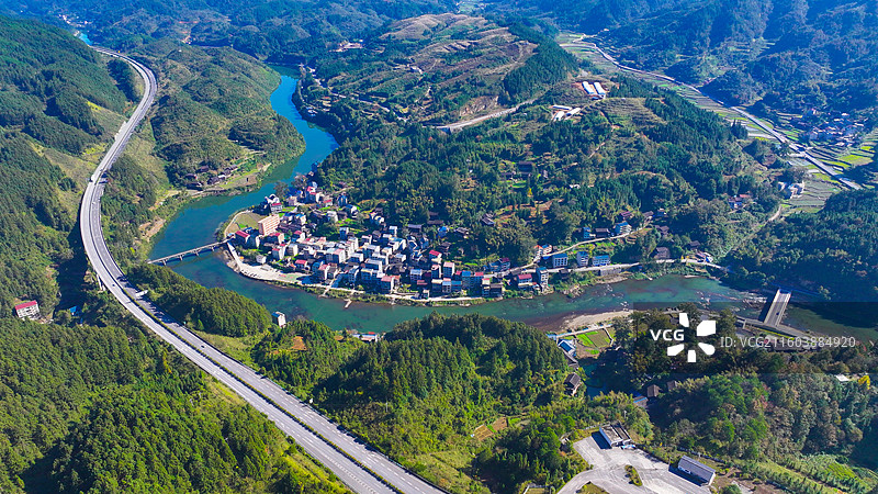 贵州锦屏稳江村初冬风光图片素材