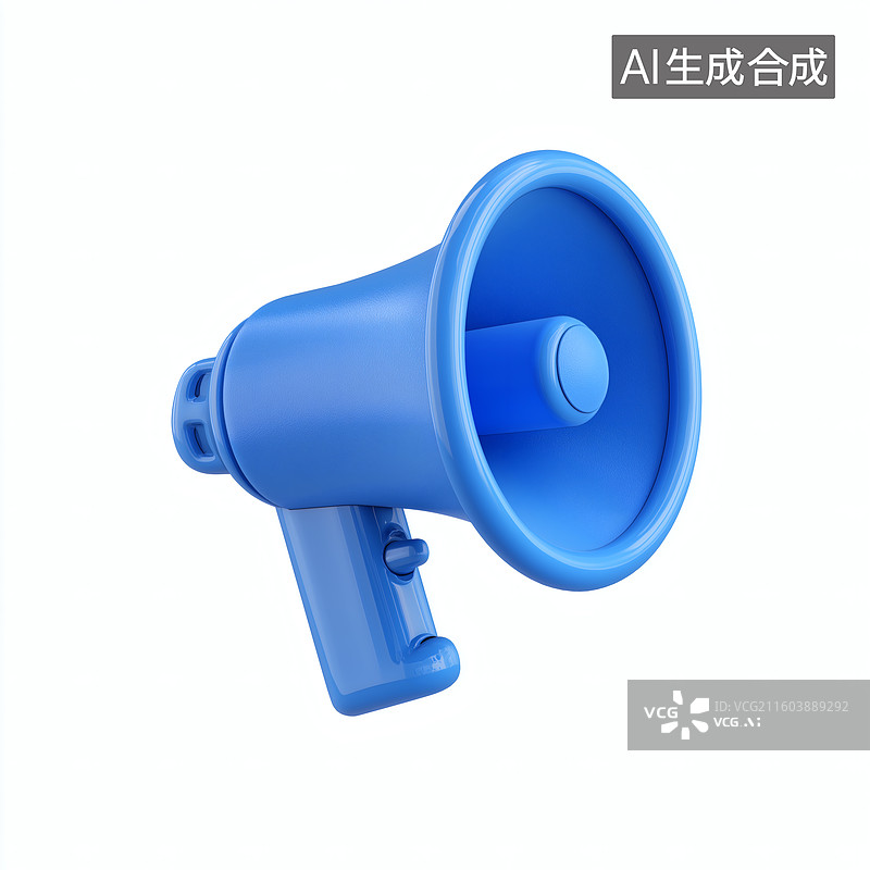 【AI数字艺术】蓝色立体声扩音器图片素材
