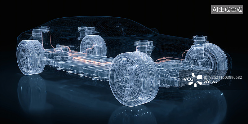 【AI数字艺术】汽车底盘线框图图片素材