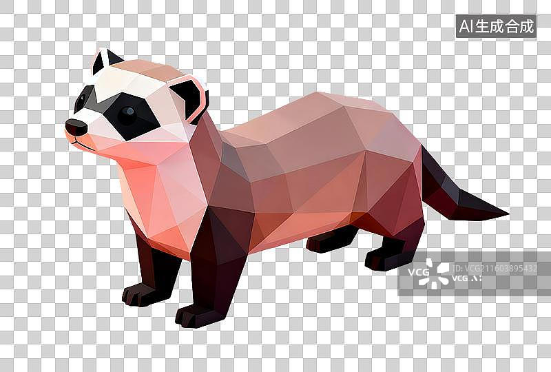 【AI数字艺术】黑足鼬 标志图形 动物主题插画图片素材