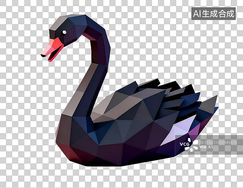 【AI数字艺术】黑天鹅 标志图形 动物主题插画图片素材