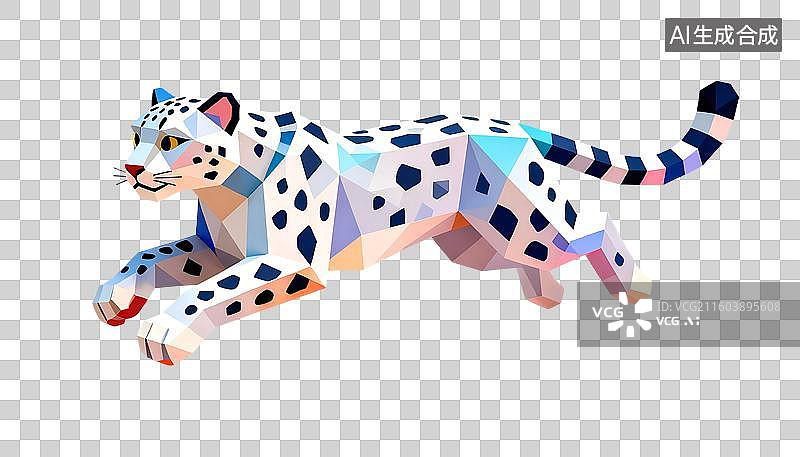 【AI数字艺术】雪豹 标志图形 动物主题插画图片素材