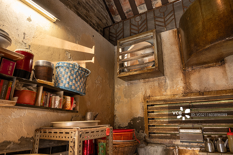 香港九龙城寨制作食品工厂场景图片素材