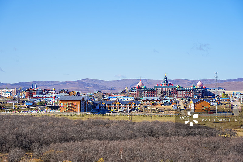 额尔古纳，室韦，中俄边境小镇风光图片素材