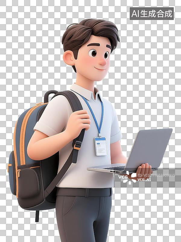 【AI数字艺术】AIGC：3D商务人士，职场新人，校园招聘，工作实习，设计元素免扣图图片素材