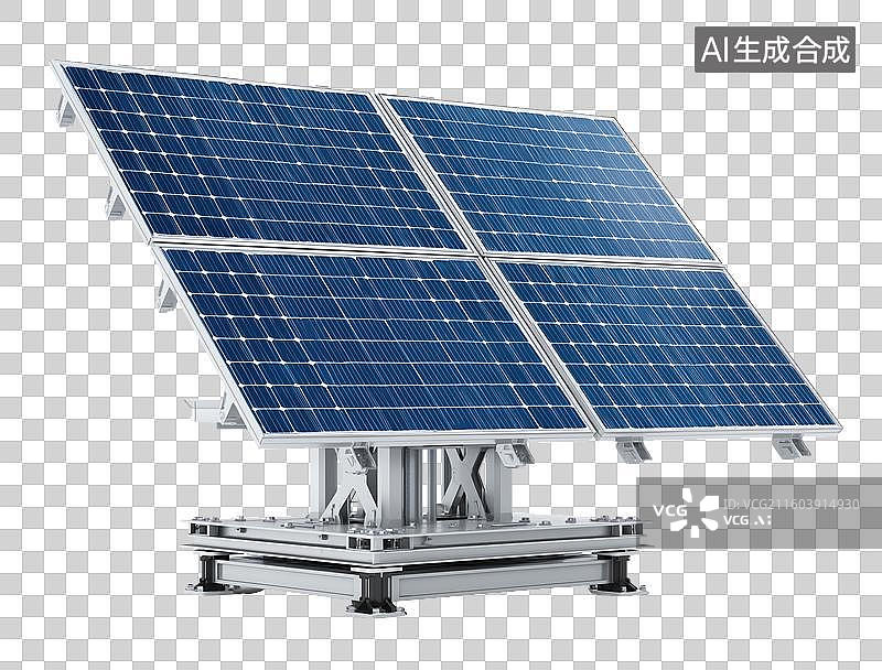 【AI数字艺术】太阳能电池板安装结构图片素材